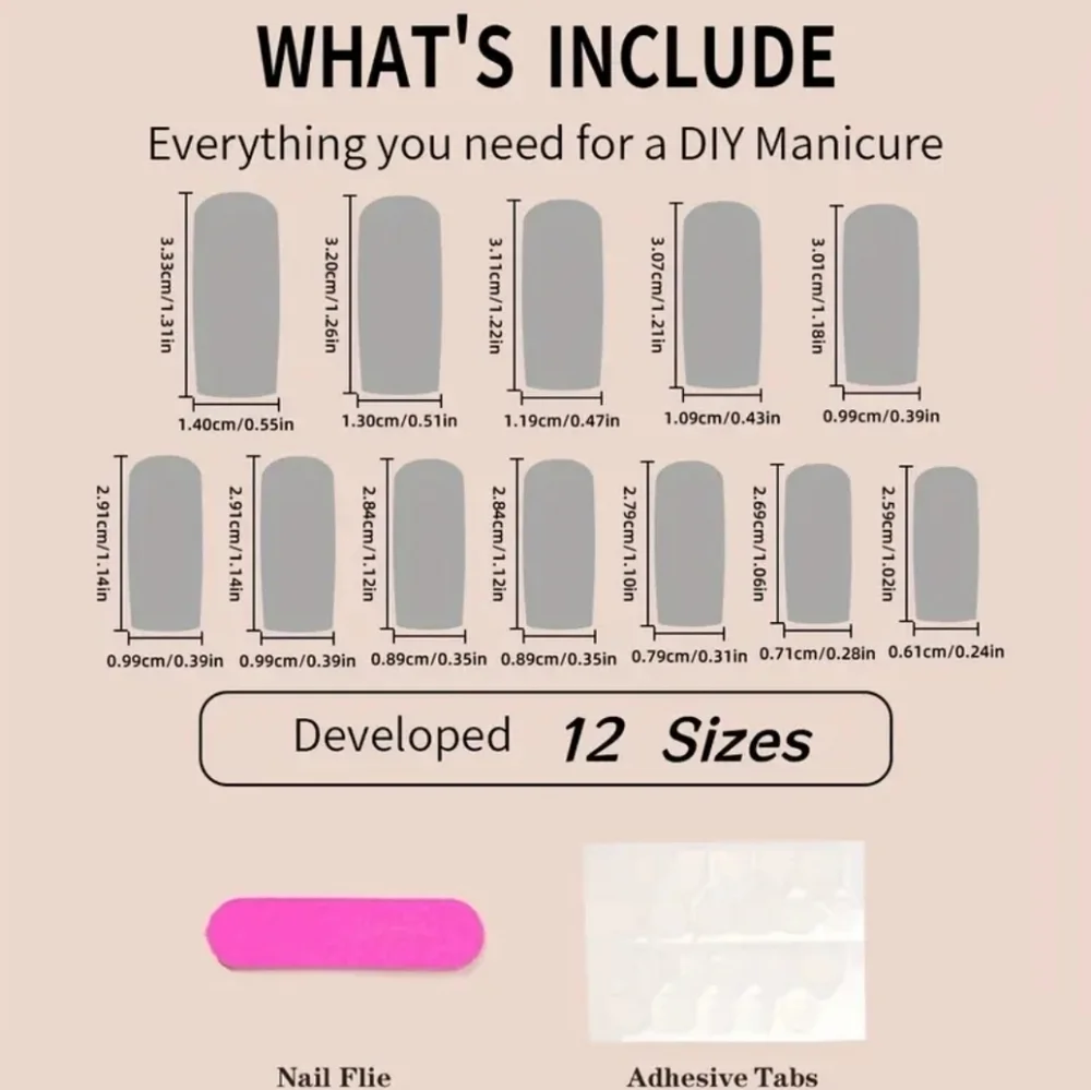 24 Pieces Fake press on nails